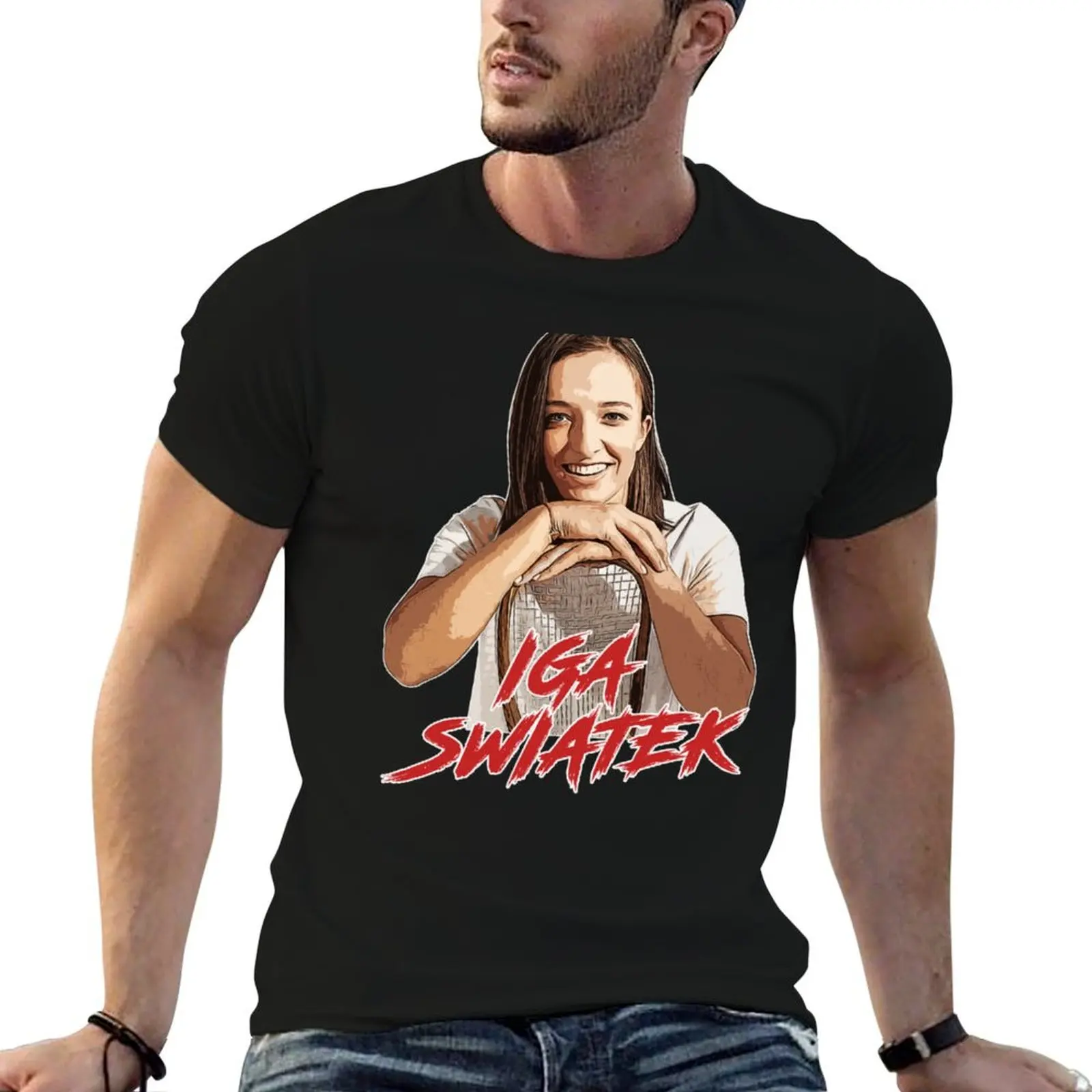 Camiseta Iga Swiatek Smile, camisetas de anime para hombre, camisetas de verano para hombre, camisetas gráficas