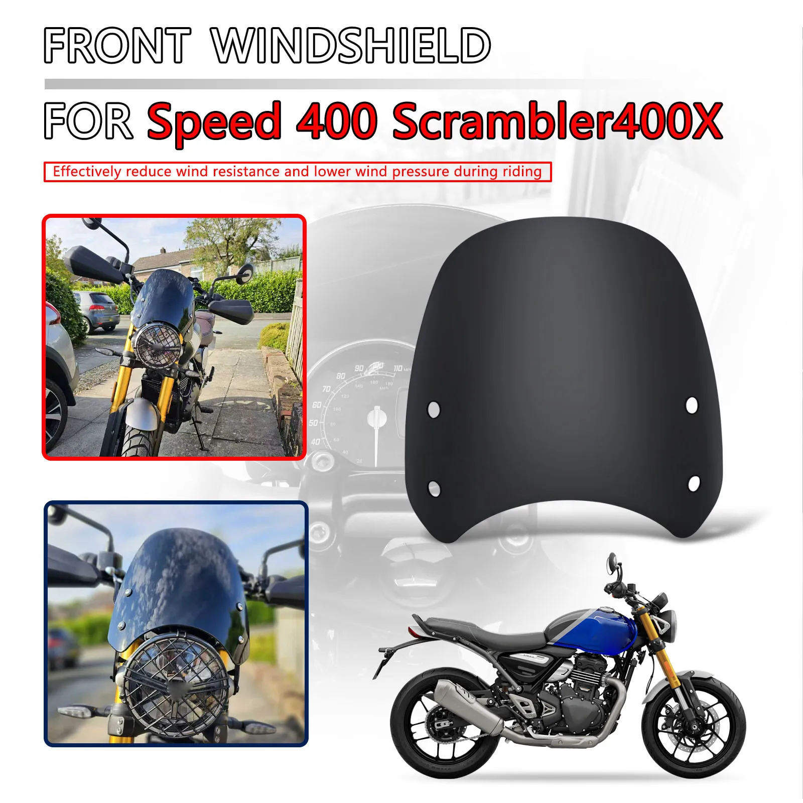 

Новый спойлер на лобовое стекло мотоцикла в стиле ретро для скорости ​ ​ Скремблер 400 Speed400 400X Scrambler 400X 2024-2025