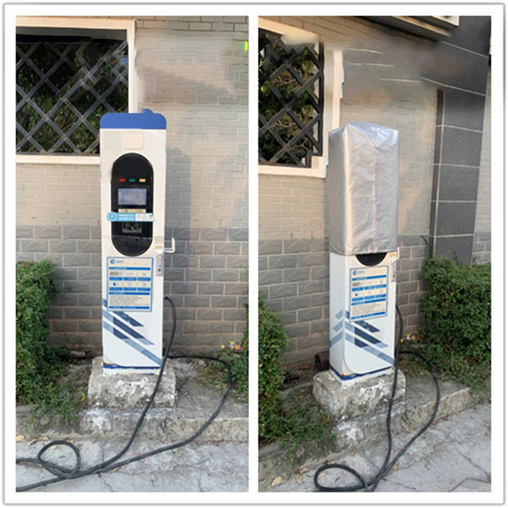 Otomatik Ayakta Şarj Sütunu Kapağı Hava Koşullarına Karşı Koruma Çatı Şarj İstasyonu Kapağı 70*35*25 CM Oxford Kumaş elektrikli araç şarjı İstasyonu Kapağı