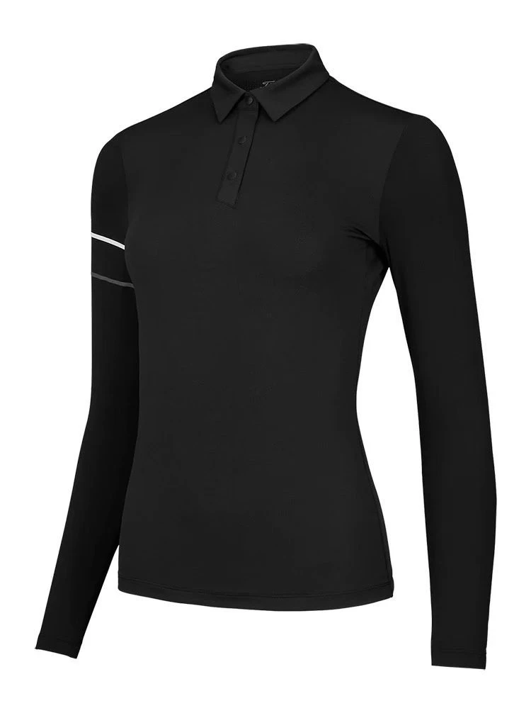 

2026 New Summer Womens Thin High Elastic Long Sleeve Golf Polo Soft Skin-friendly All-match Sports Shirt for Daily & Golf Course
