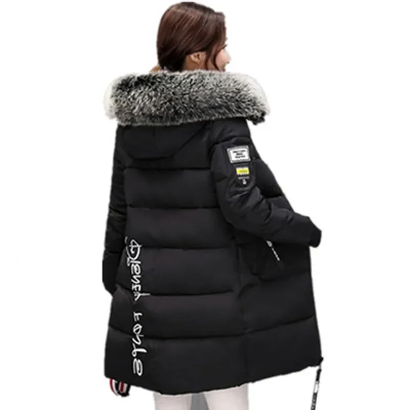 women winter jacket plus size 2024 army green womens jacket thick Fur Hooded long Down Cotton Padded Female Coat Parka QH0391