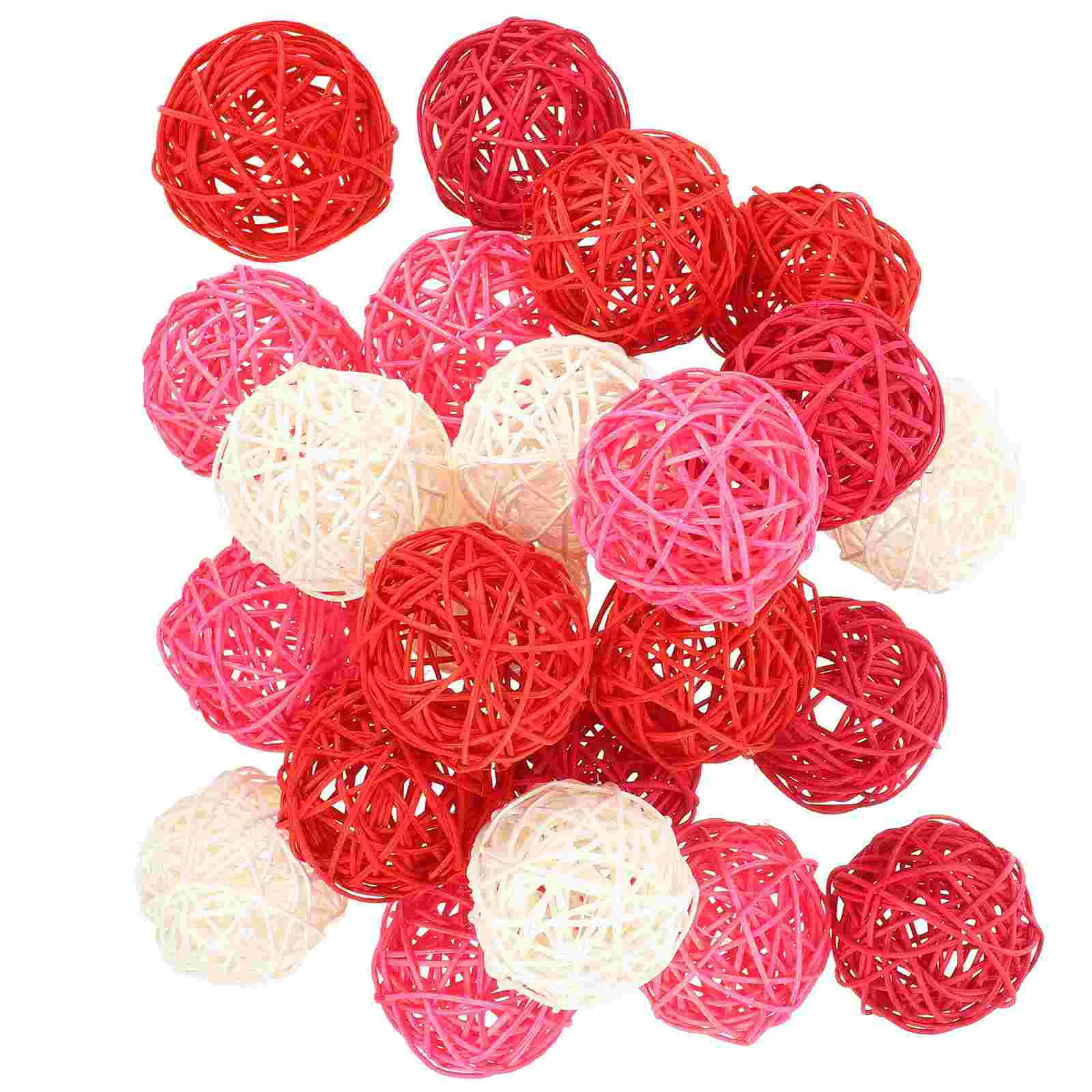 24 Pcs Dining Table Decorative Takraw Rattan Balls Round Shape Hanging Adorn