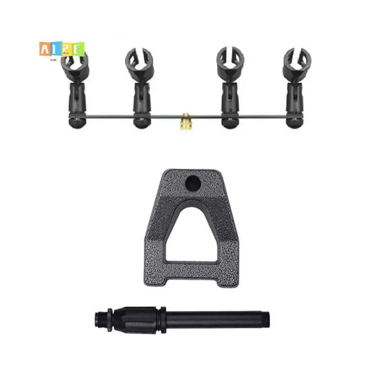 A12E-4 In 1 Microphone Clip Stereo T-Bar Thread Adapter Bar Mount Stand Tripod Floor Stand For Interview Speech Chorus Studio