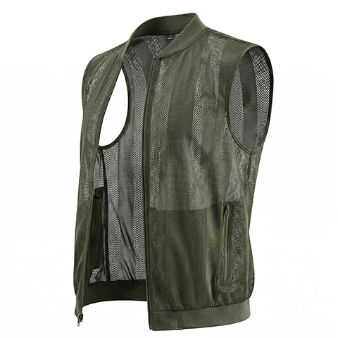 New Summer Men Mesh Hollow Waistcoat Breathable Outdoor Sports Coat High-Quality Design Leisure Vest Men's Biker Vests Size 5XL