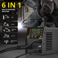HZXVOGEN MIG250A 6 in 1 Multi-Process Welder Aluminum Welding Machine MMA/Gas Gasless Flux MIG/Lift TIG Supports Spool Gun 2T/4T