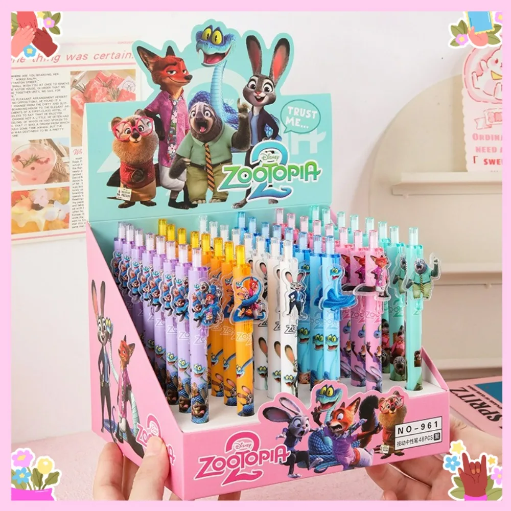 Stylo Zootopia - Figurine Anime Nick Jude Gary, stylo à encre noire 0,5 mm, stylo gel pour étudiants, dessin et écriture, fournitures scolaires, cadeaux pour la rentrée scolaire
