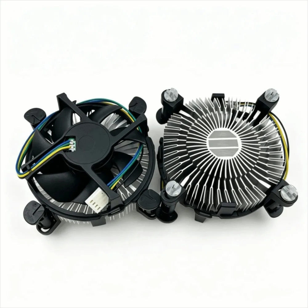 Aluminum CPU Cooler 4-Pin PWM Connector 3.5-Inch Fan Air Cooler Fan Air-Cooled Design for Intel Socket 1150/1155/1156