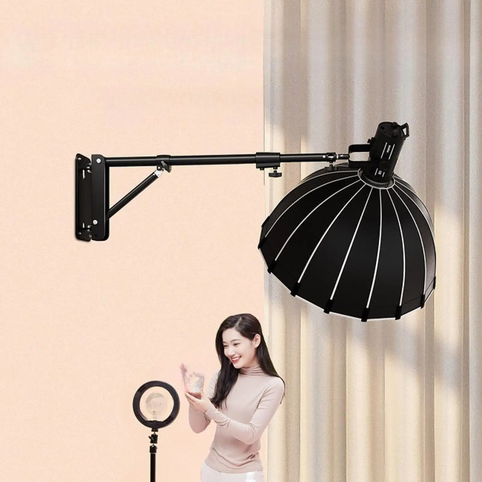 

Ring Light Wall Mount Arm for Reflector Studio Video Light Camera