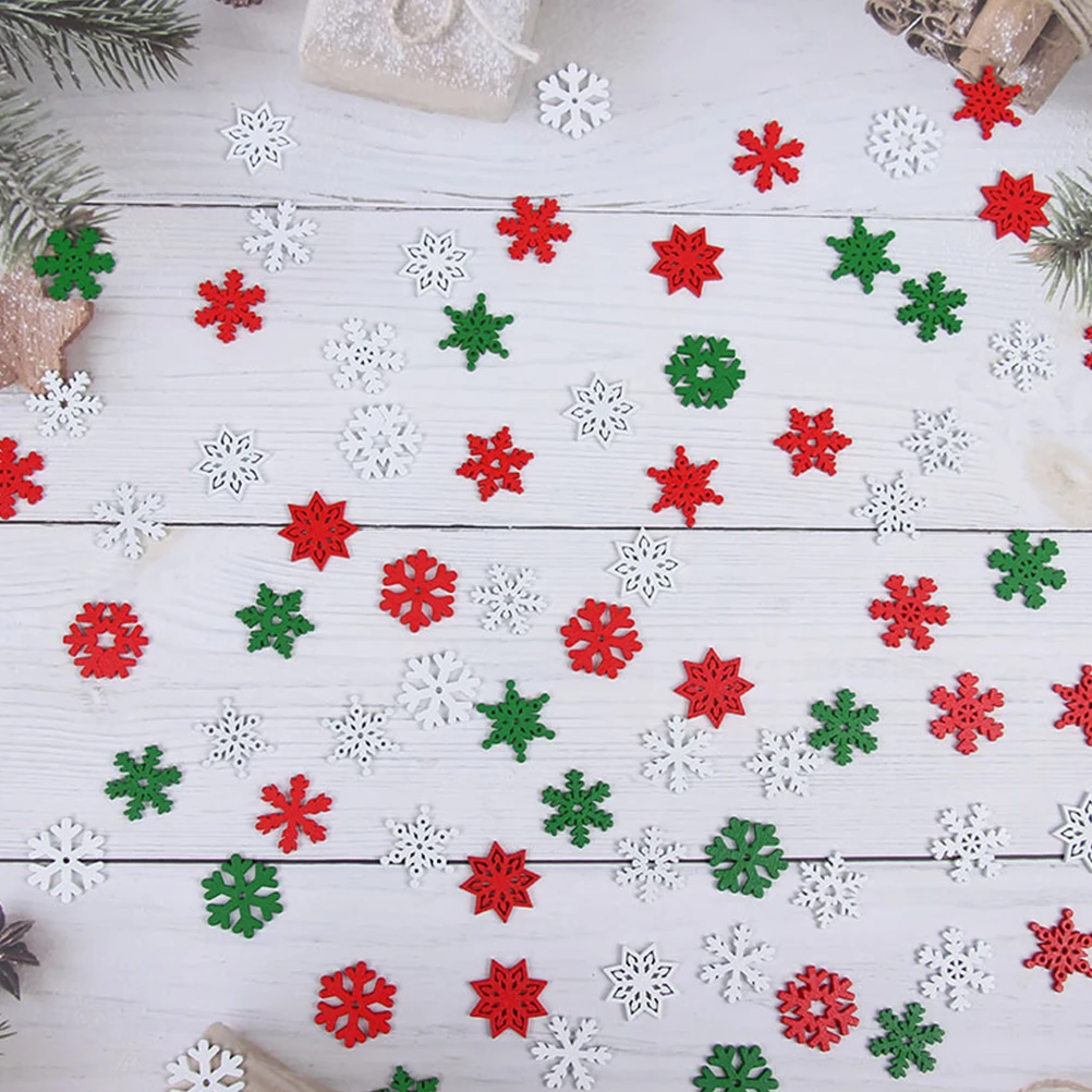 

50 Pcs Snow Flakes Craft Mini Wood Snowflakes for Crafts Small Chirstmas Decoration Hanging