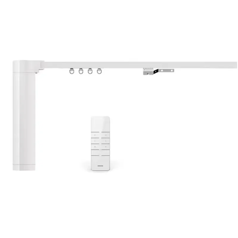 Electric Aluminum Curtain Track Set with Remote Control Modern Automatic Balcony Drapery System Intelligent Motorized Rail