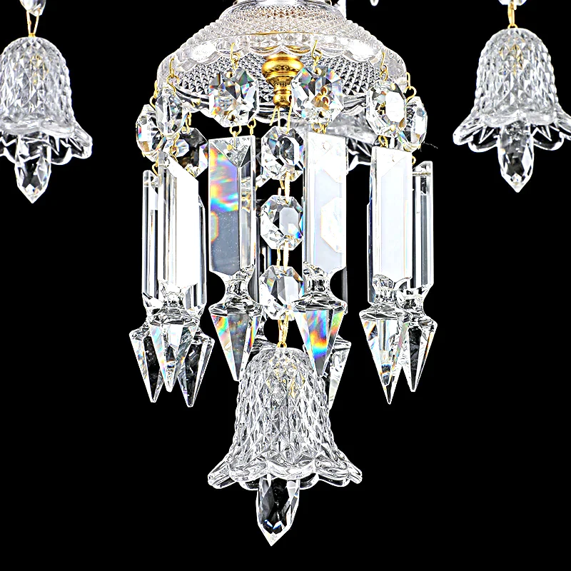 Traditional Luxury Chandelier Decoration Design K9 Crystal Pendant Chandelier Wedding Centerpiece Pendant Light Nordic Wood