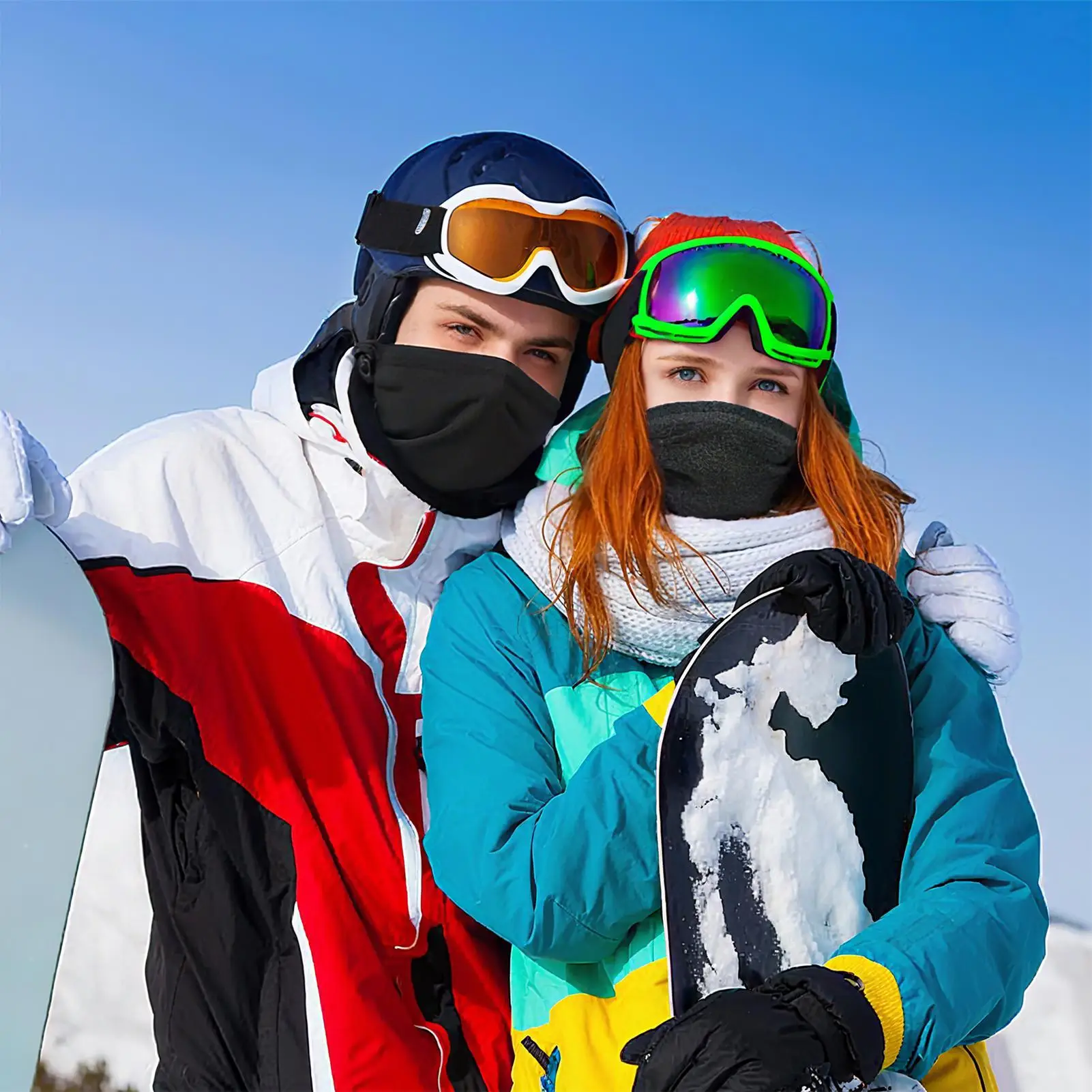 

Neck Gaiter 2 Pieces Face Cover Scarves Windproof Neck Scarves For Adult Men Running Riding Fishing Outdoor Motorcycle Cold