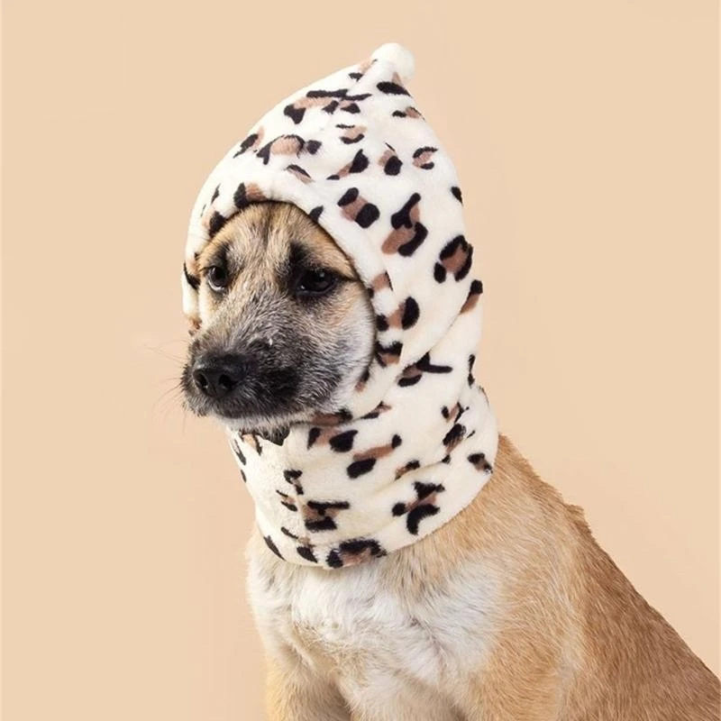 

Small Dog Plush for Halloween with Leopard Print Pet Birthday Party Props Hat Dogs Adjustable Strap Pullover Hat