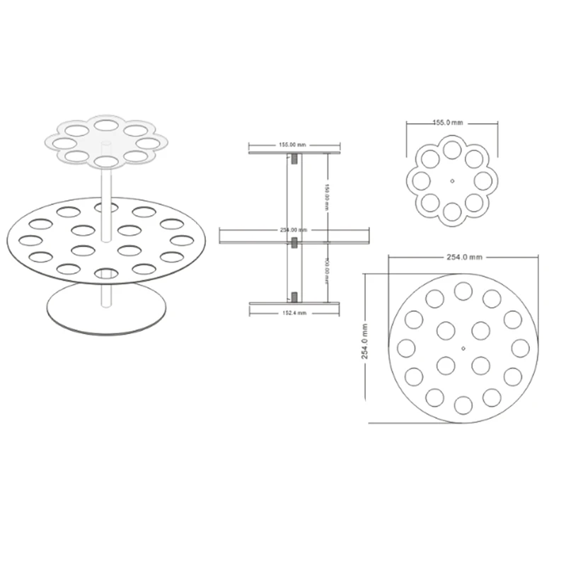 Double Layers 24 Holes Ice Cream Cones Holder Stand Decoration Baking Cupcake Display Stand Holder