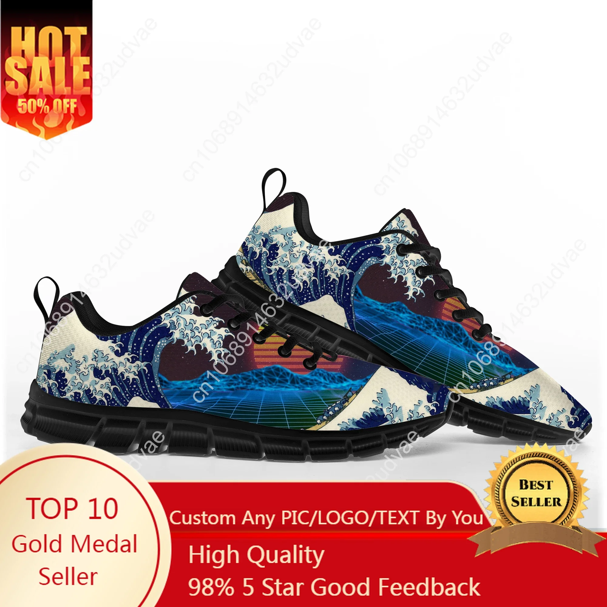 

The Great Wave off Kanagawa Sneakers Mens Womens Teenager Customized Sports Shoes Casual Custom Made Shoe High Quality Shoes
