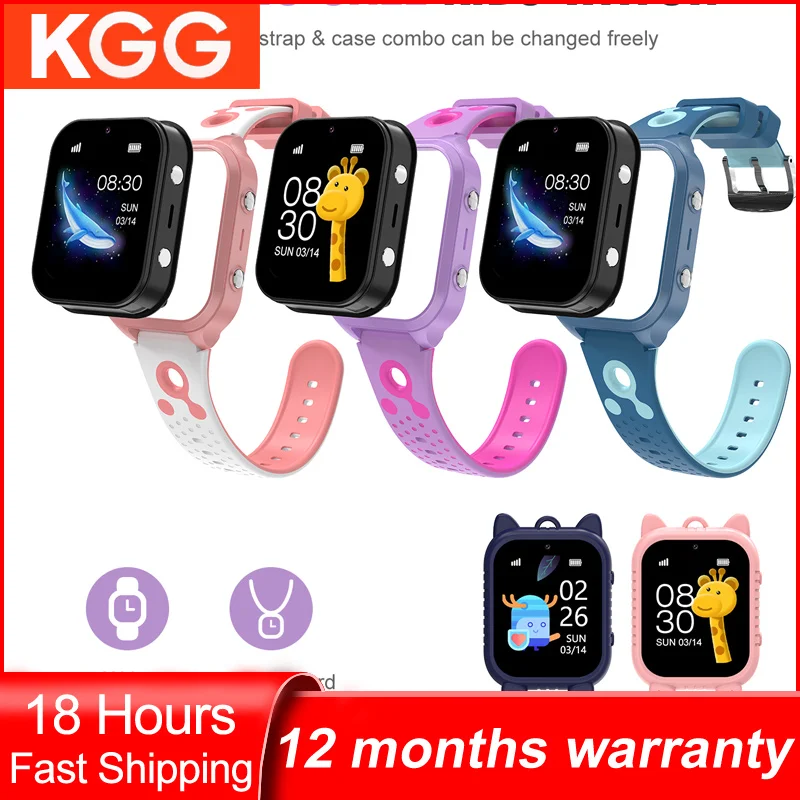 4G Kids Phone Watch GPS/LBS/WIFI Location Video Call Game SOS HD Touch Screen IP67 Waterproof Children Smart Clock Chrstmas gift