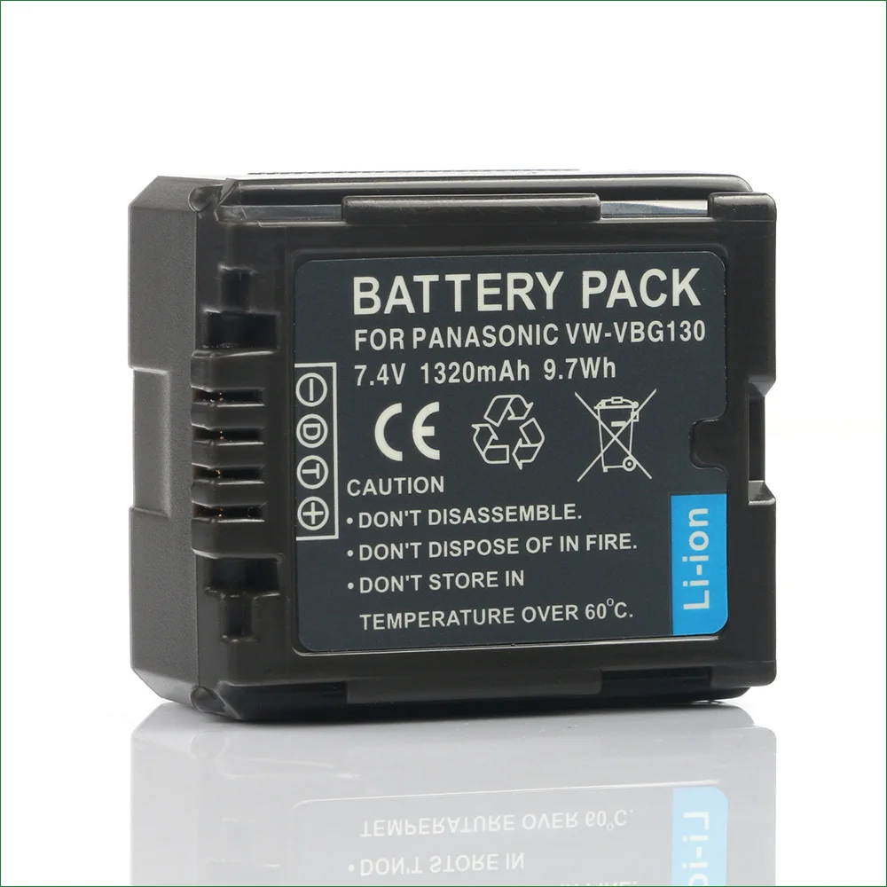 VW-VBG130 Battery 1320mAh Camera Batterie For Panasonic DMC-L10 HDC-TM650 HDC-TM700 HDC-TM750 HDC-TMT750 HDC-DX1 HDC-DX3