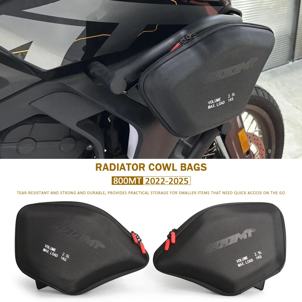 

2022 2023 2024 2025 For Cfmoto 800MT Motorcycle Left Right Radiator Cowl Bags Side Fairing Tool Bag 2.5L For CF 800 MT MT800