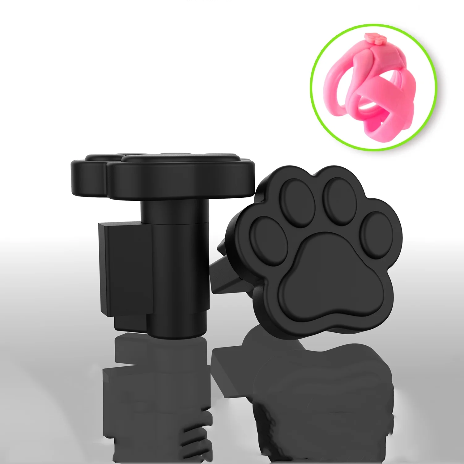 Universal Chastity Cage Lock Cylinder New Bear Paw Cute Shape Can Pass Security Non-disposable Lock Key Accessories Keyless Open