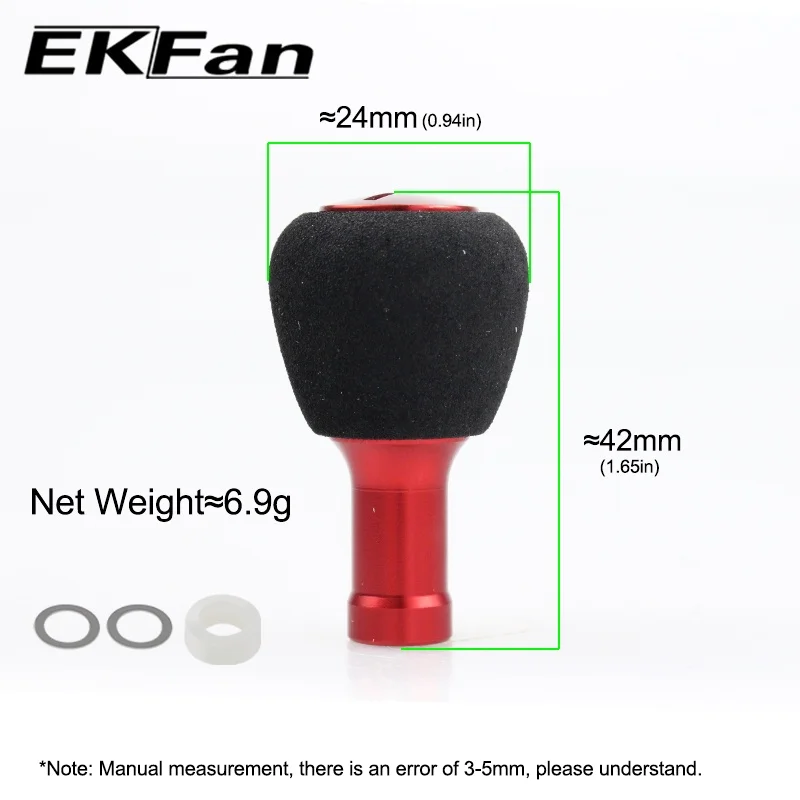 Ekfan EVA DIY Spinning Baitcasting Reel Parts Fishing Reel Knob 1pc/Packaging 24MM For DAIWA&SHI With Ultra Light Gasket