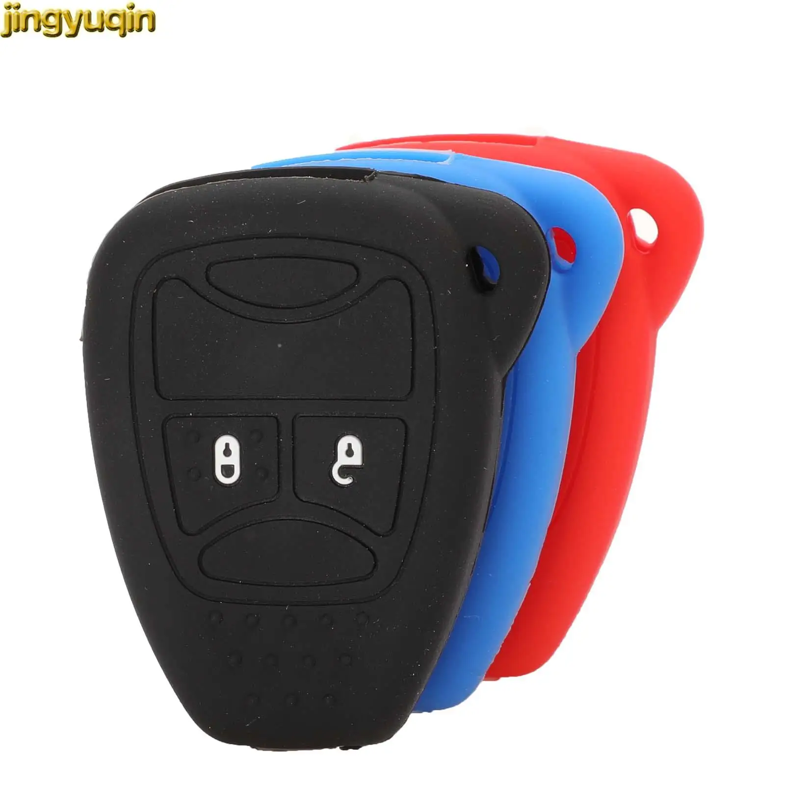 Jingyuqin 2/3/4/5 Buttons Rubber Silicone Remote Car Key Cover Case For Dodge Commander Cherokee Jeep Charger Wrangler Liberty