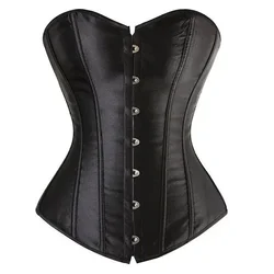 Corset Tops Plus Size Women Sexy Overbust Bustiers Top Body Shaper Lingerie Corselet Lace up Korsett Black