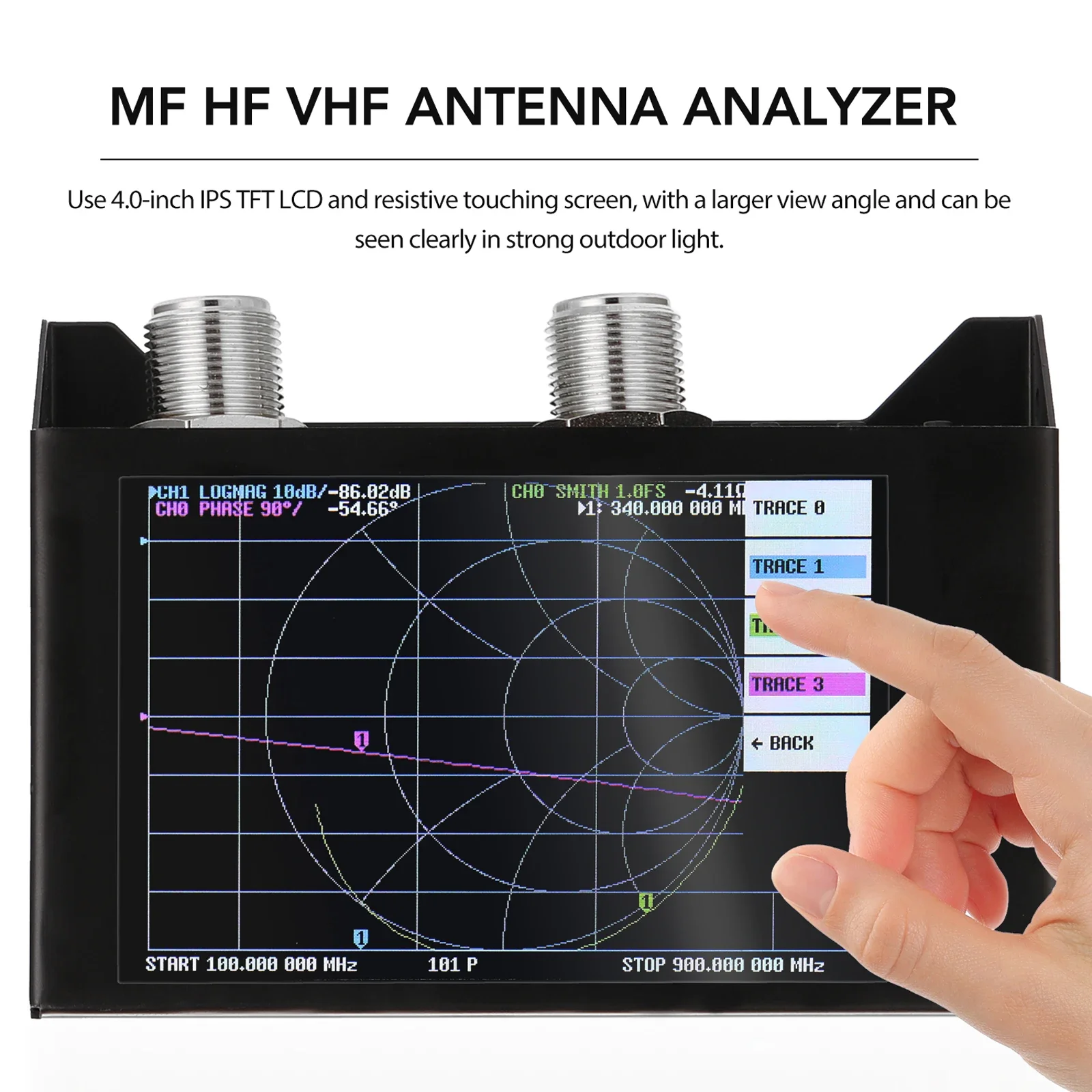 

4.0 Inch Touching Screen 3G Vector Network Analyzer SAA-2N Antenna Analyzer Shortwave HF VHF UHF Vector Network Analyzer