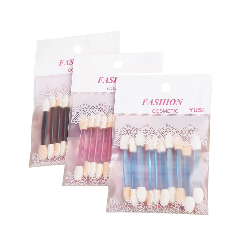 

Eyeshadow Applicator Double Headed Sponge Stick Makeup Supplies Portable Eye Shadow Brushes Nail Mirror Powder Brush