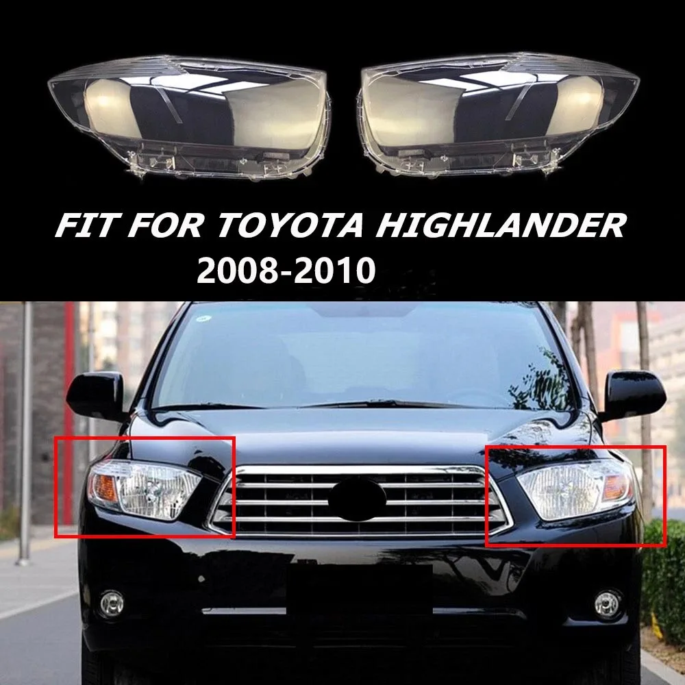 

Transparent Auto Shell Fit For Toyota Highlander 2008 2009 2010 Vehicle Part of Headlamp Cover Lampshade Lens