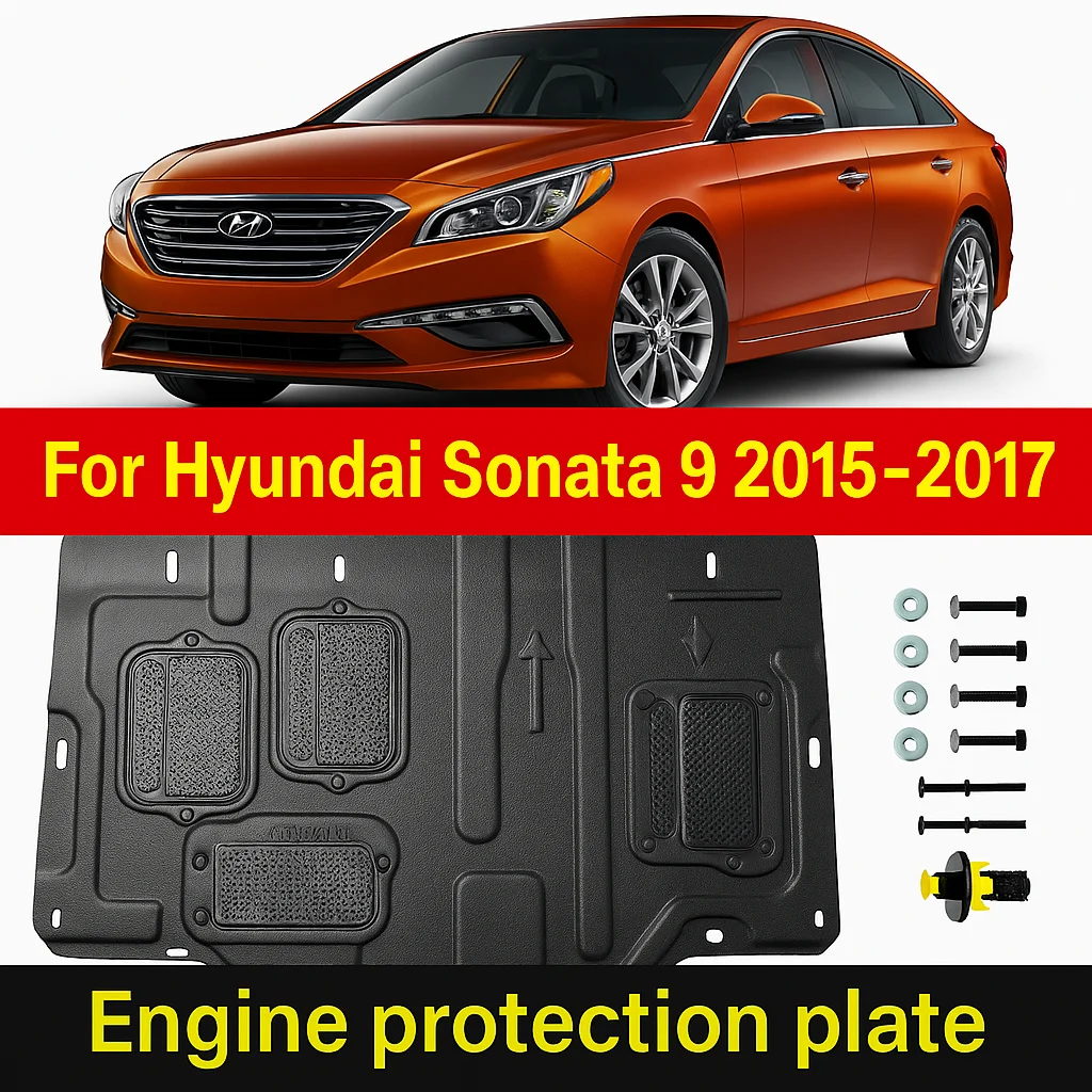 Higher Quality For Hyundai Sonata 9 2015-2017 Black Under Engine Guard Plate Splash Shield Mud Fender Cover Mudguard Protector