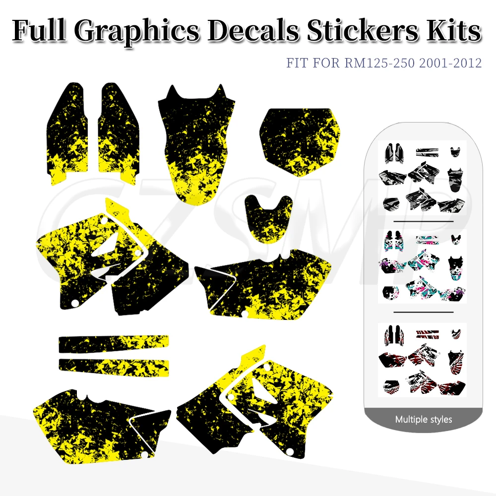 

Наклейки для мотокросса, графические стикеры, декоративные комплекты, подходят для SUZUKI RM 125 250 2001-2012 RM250 RM125