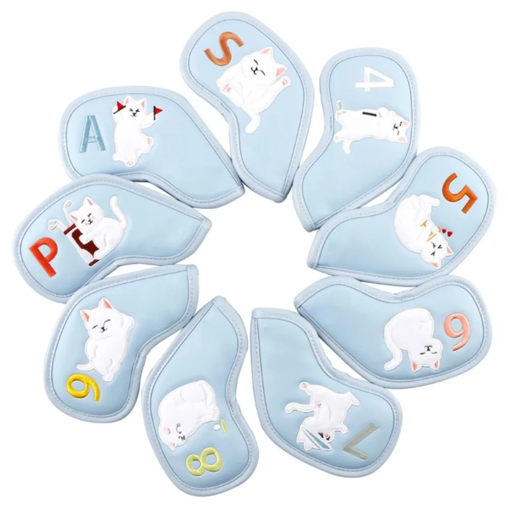 

Cats Pattern Golf Iron Head Cover Scratchproof PU Leather Golf Head Protector Cartoon Kawaii Golf Club Covers Outdoor Sports
