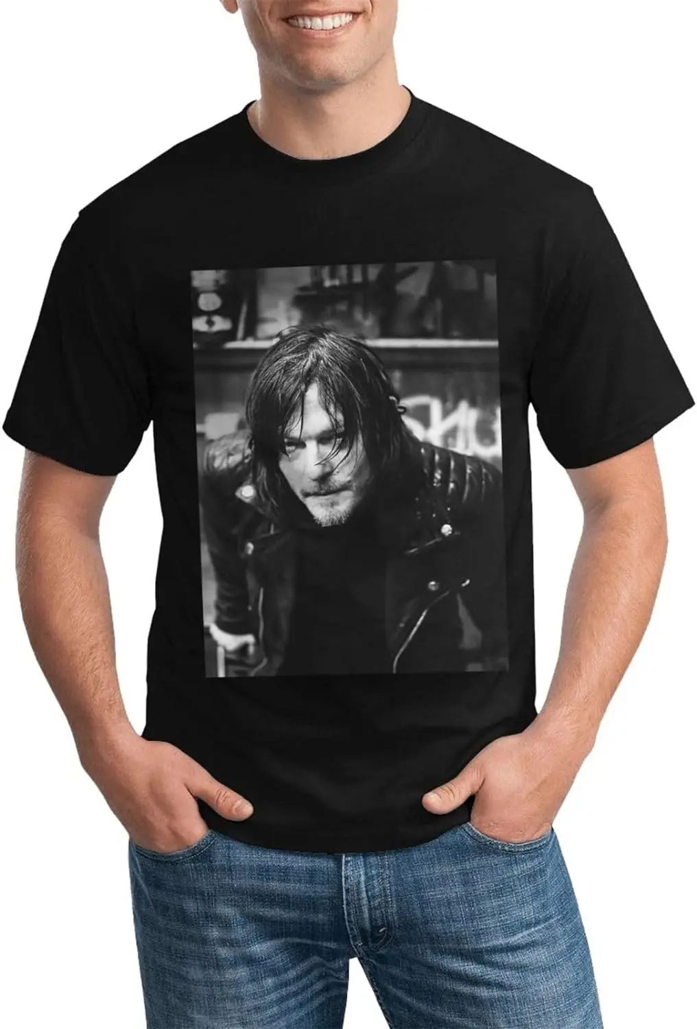 Norman Reedus Tshirt Daryl Dixon Short Sleeve 100% Cotton Top Crewneck Tees for Men Women （XSmall-4XLarge）