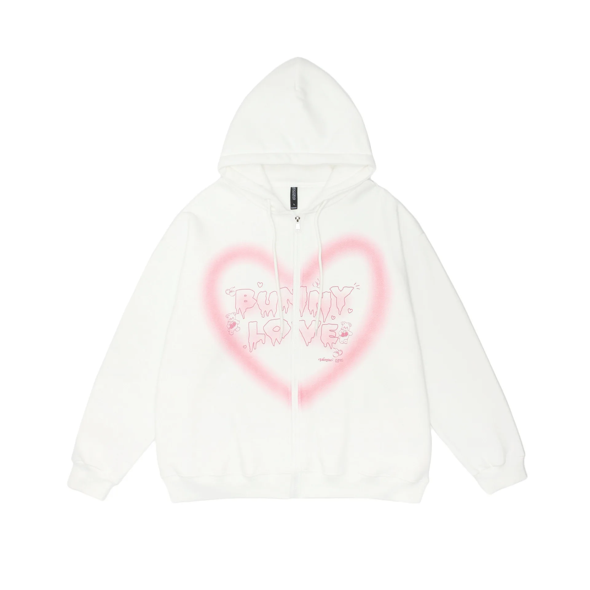 

Autumn winter caring letter print street Korean Men's and Women's Clothing loose couple zipper hooded top