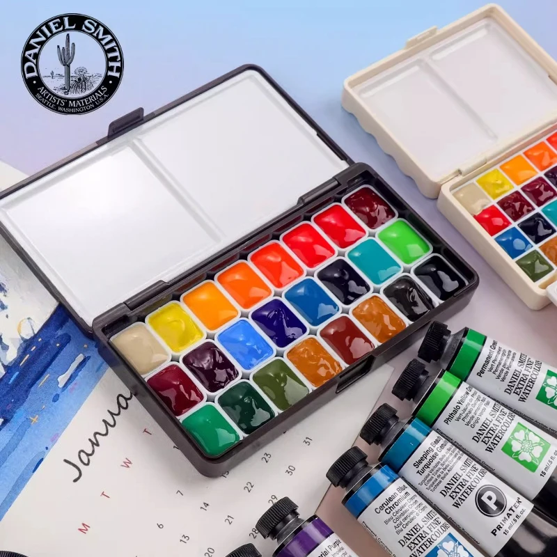 Daniel Smith Master Watercolor 24/36/48 Colors 0.5/1ML Packaging Box Portable Watercolor Pigment Travel Painting Art Supplies