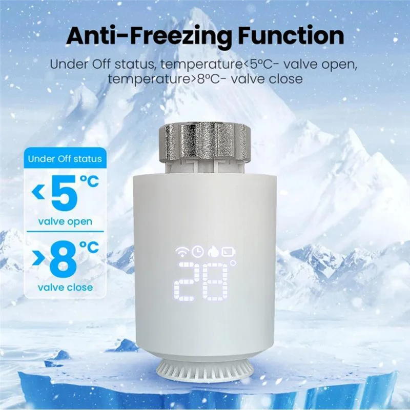 TFORU-Tuya Zigbee Smart Thermostat Thermostatic Radiator Valve Smart Home Heating Froest Protection Remote Group Control
