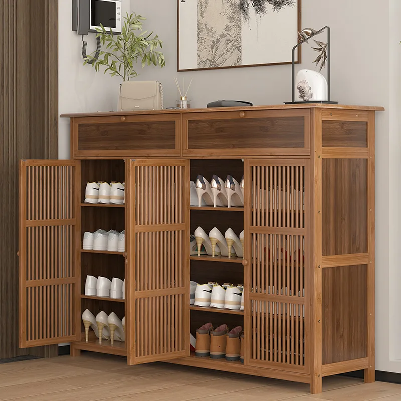 Shoe cabinet large capacity household entrance door indoor entrance storage shoe rack new Chinese corridor multi-layer storage a