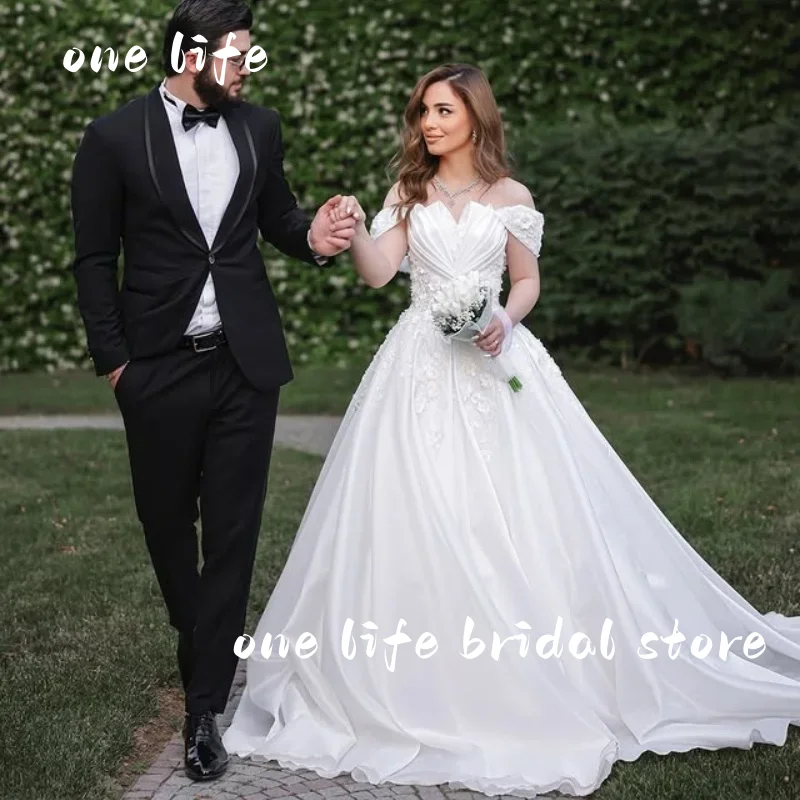 

Простое свадебное платье по индивидуальному заказу, королевские свадебные платья, милое платье с длинными рукавами и аппликацией из бисера, халат De mariée