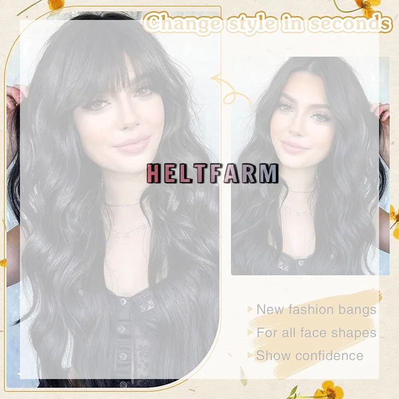 Fake Air Bangs Natural Hair Extension Front Fringes Hairpiece Black Brown Clip In Bangs Double Sideburns Hair Styling Synthetic