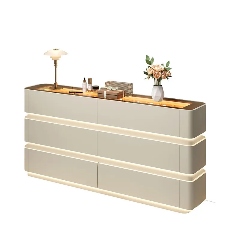 LH Cream Wind Household Floor-to-ceiling Bedroom Bucket Cabinet Bedside Storage Narrow Cabinet Clothes Middle Island Cabinet