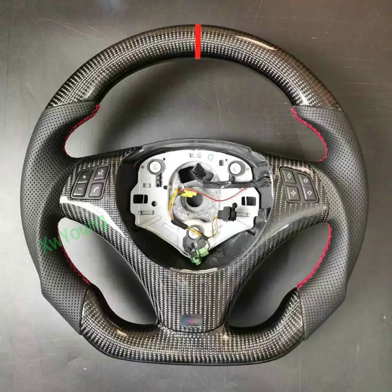 For BMW 3 Series E82 E84 E87 X1 E90 320d E92 E93 320i(No Paddle Shifters) 100% Real Carbon Fiber Car Steering Wheel