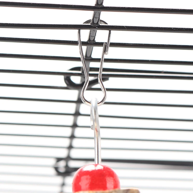 S/M/L ألعاب الطيور للببغاء مضغ لدغة قفص معلق الديكور منقار طحن لعبة خشبية ملونة مع جرس الطيور لوازم #3