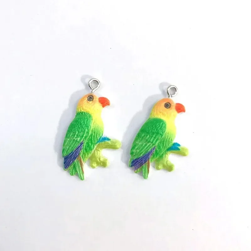 20 pz 3D simpatico cartone animato floccato uccello Charms animale Starling passero ciondolo in resina per borsa del telefono portachiavi orecchini gioielli fai da te