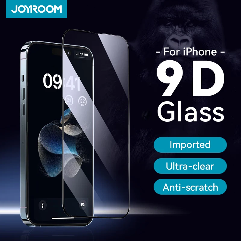 Joyroom HD Glass Screen Protector for iPhone 15 14 13 12 11 Pro Max 9H Hardness Shock Resistant Tempered Glass HD Ultra Clear