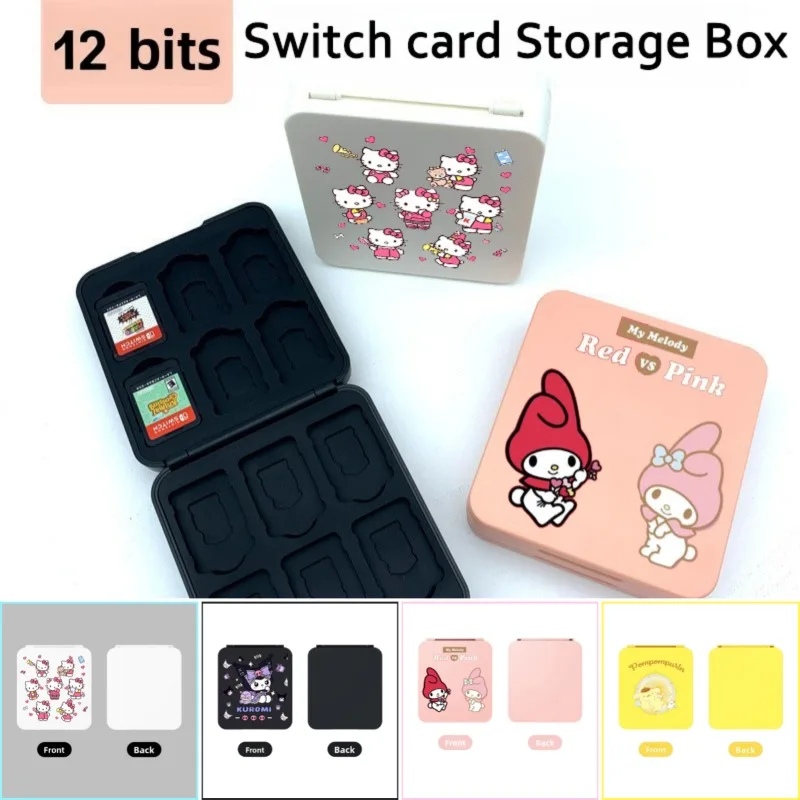 

Магнитный чехол для хранения игровых карт Sanrio Hello Kitty для Nintendo Switch Oled 12 в 1, защитный чехол для SD-карты TF, аксессуары
