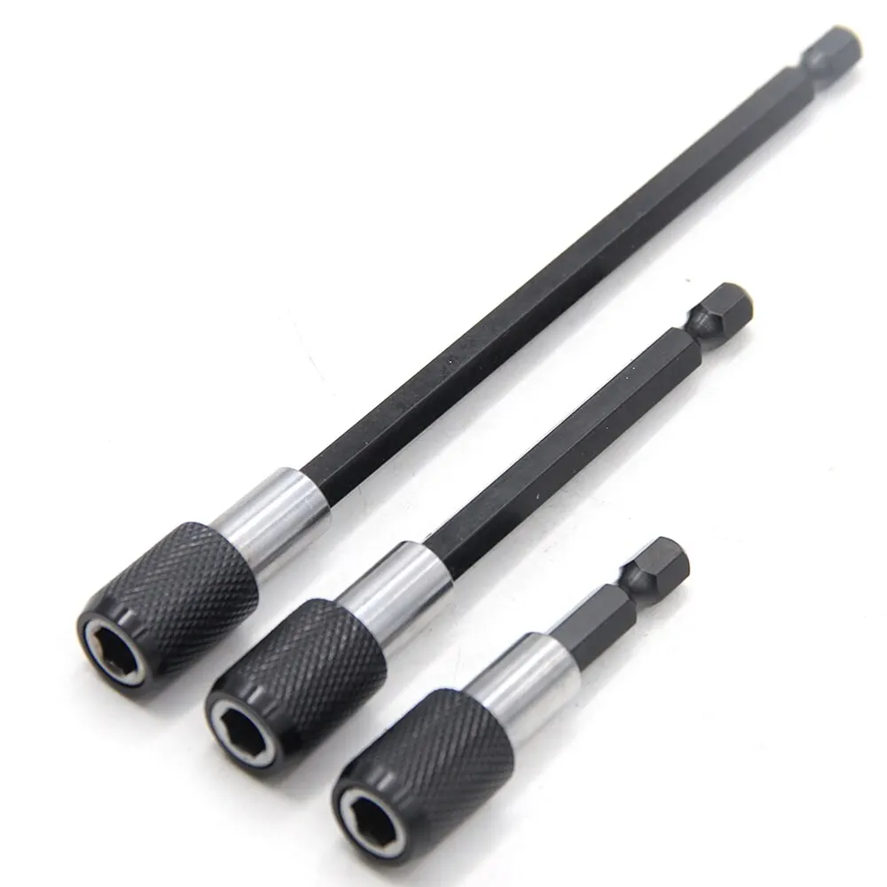 

3PC Hexagonal Quick Release Self locking Extension Rod Electric Drill Driver Quick Transfer Rod Screwdriver Extension Rod Tool