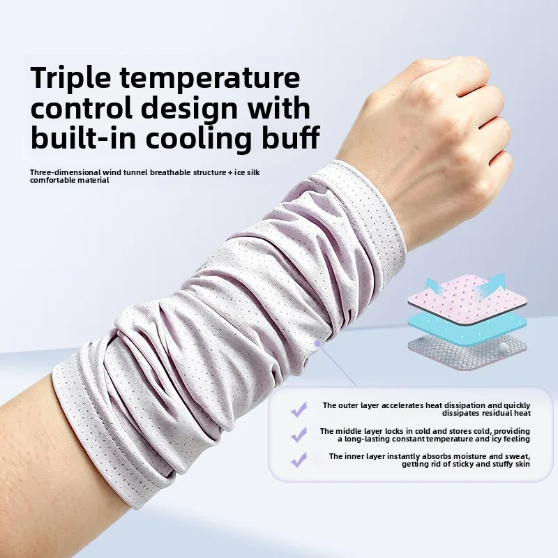 Sports Wrist Sweatband Towel Cooling Ice Touch Summer Cycling Fitness Running Sweat Absorbing Wrist Guard for Men and Women