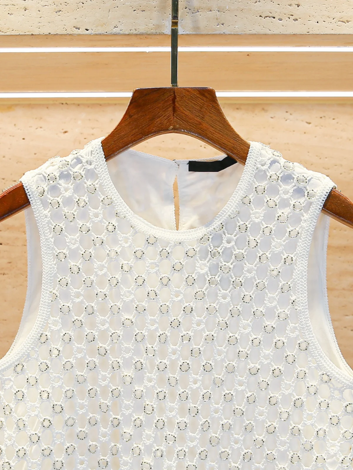 M Home Nan You High End European Sle Dames ort Diamond Embellied Vest Top Lente Pendelen Sle Kleur