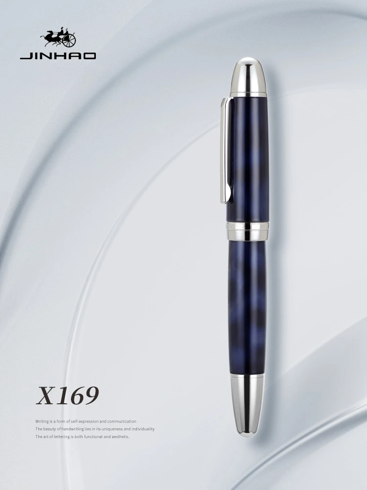 Pióro wieczne JINHAO X169 z złotym klipsem, eleganckie czarne pióro z końcówką M/F/EF, pióro do pisania tuszem, Pk X159 9019 Majohn P136, artykuły szkolne — zdjęcie produktu 6