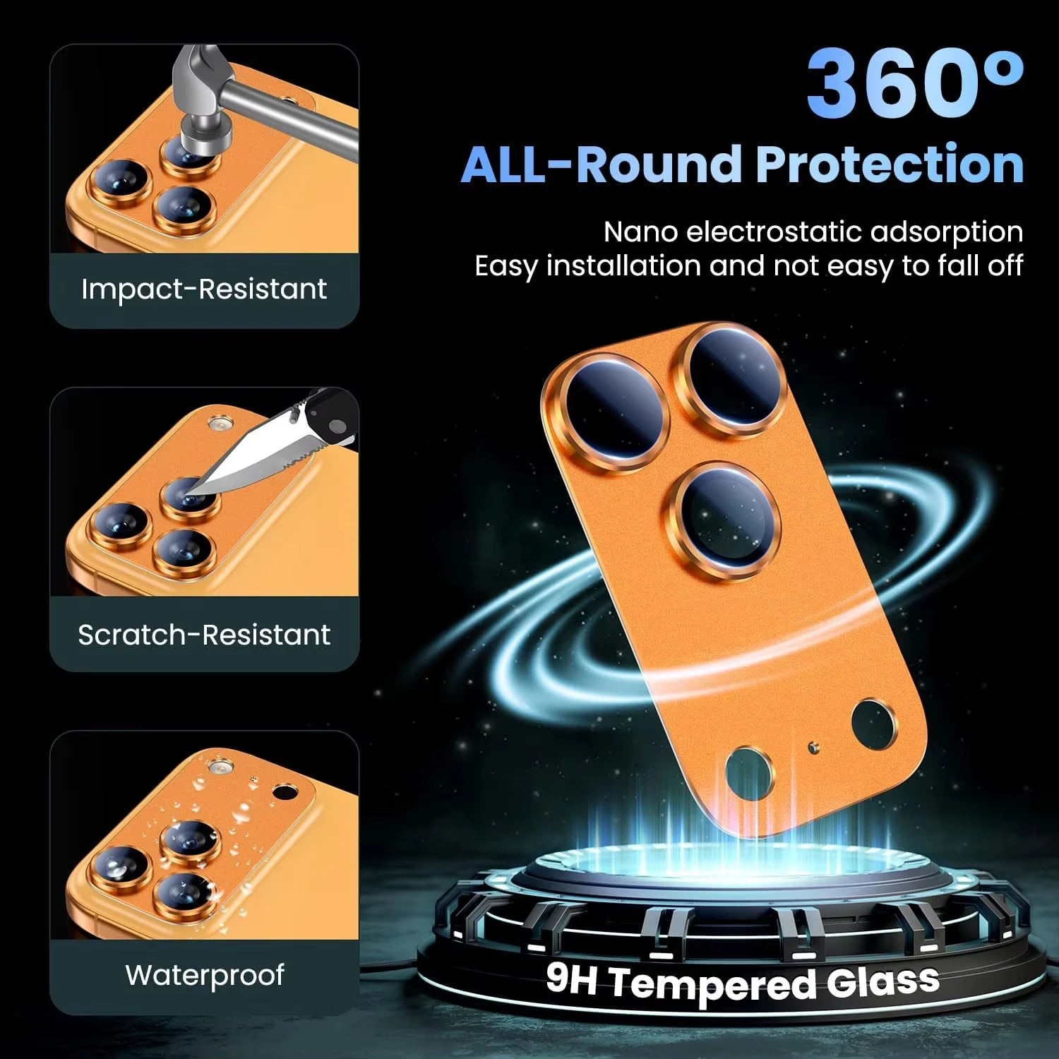 Protecteur d'objectif d'appareil photo en métal pour iPhone 17 Pro Max, verre de protection d'objectif pour iPhone Air 17 Pro 17Pro 17air, verre trempé mat